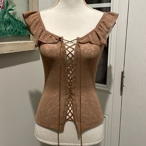 Sheer Nude Ruffled Corset